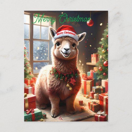 Happy Llama Christmas Christmas Postcard