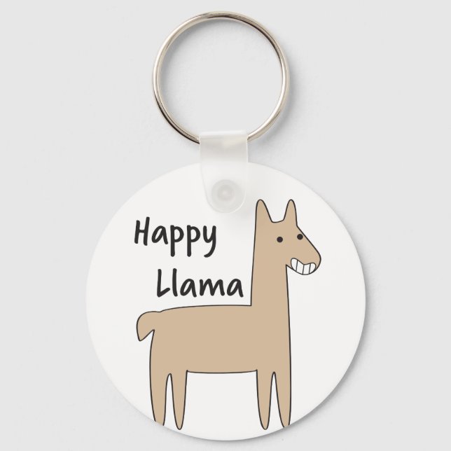 Happy Llama Keychain (Front)
