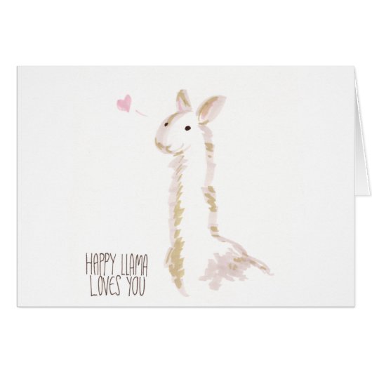 Happy Llama Loves You Cards (Front Horizontal)