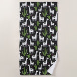 Happy Llama Pattern Beach Towel