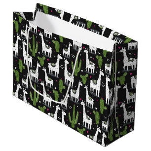Happy Llama Pattern Large Gift Bag