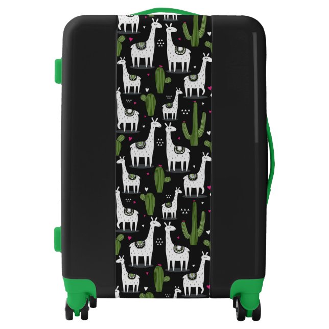 Happy Llama Pattern Luggage (Front)