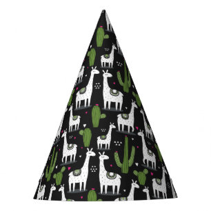 Happy Llama Pattern Party Hat