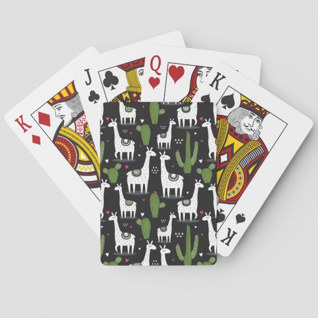 Happy Llama Pattern Poker Cards (Back)