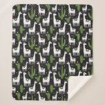 Happy Llama Pattern Sherpa Blanket