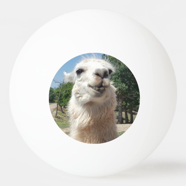 Happy Llama ping pong ball (Front)