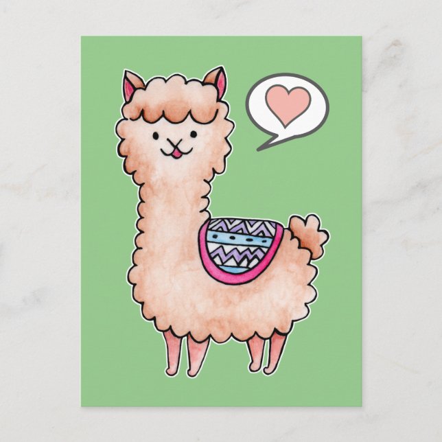 Happy Llama Postcard (Front)