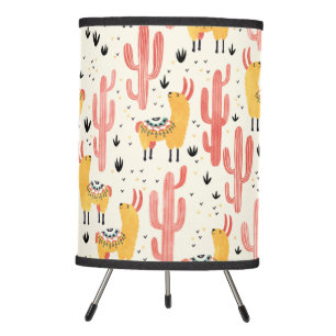 Happy llama with cactus tripod lamp