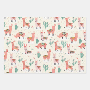 Happy Llama Wrapping Paper Sheets