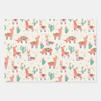 Happy Llama Wrapping Paper Sheets