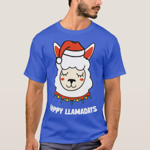 Happy Llamadays Funny Llama Holidays Christmas Gif T-Shirt