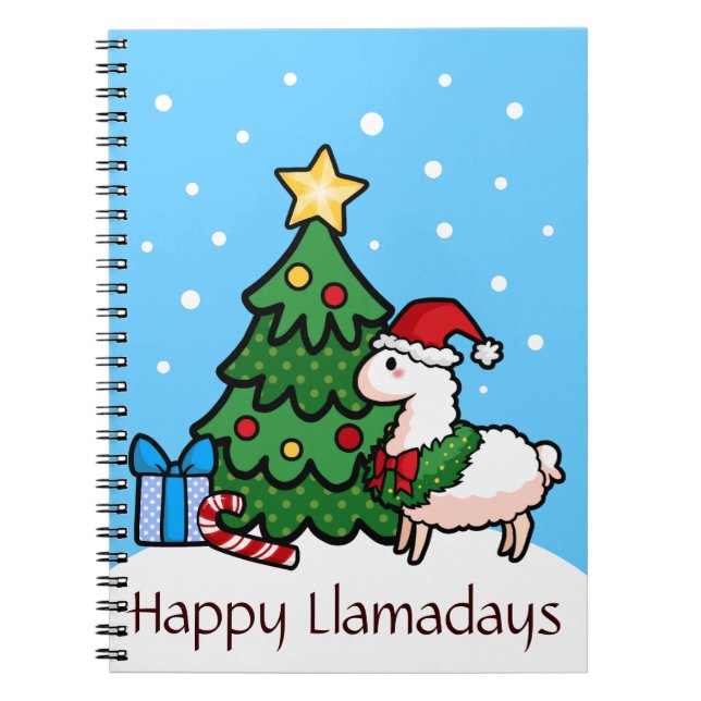 Happy Llamadays Notebook (Front)