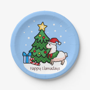 Happy Llamadays Paper Plates