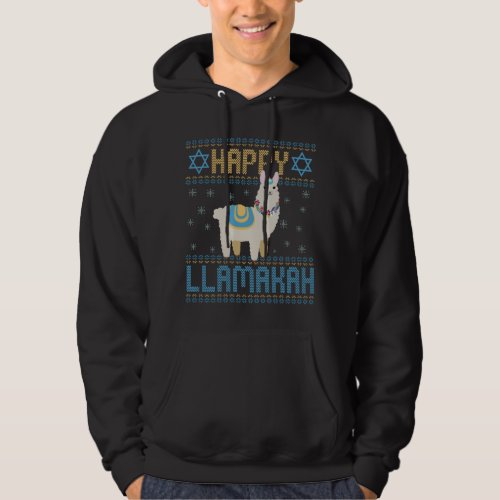 Happy LLamakah Funny Jewish Hanukkah LLama Gift Hoodie