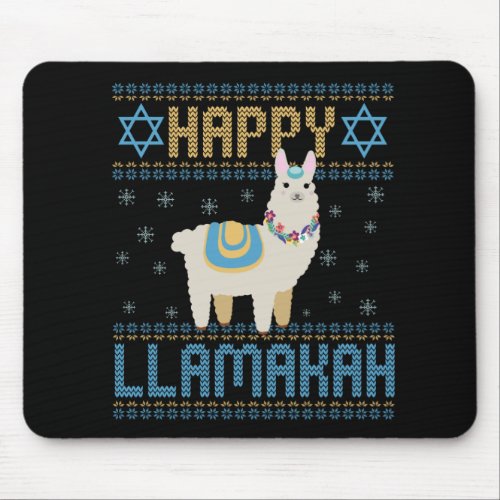 Happy LLamakah Funny Jewish Hanukkah LLama Gift Mouse Pad