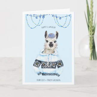 Happy Llamakah | Funny Llama Hanukkah Card