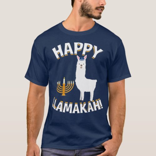 Happy Llamakah Hanukkah Llama Jewish Fitted T_Shirt