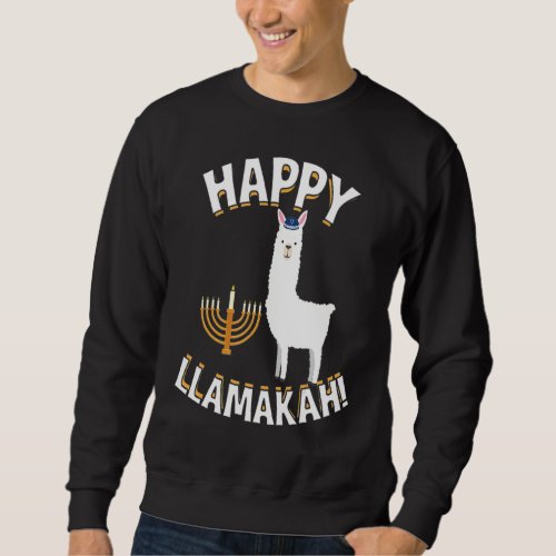 Happy Llamakah  Hanukkah Llama Jewish Sweatshirt
