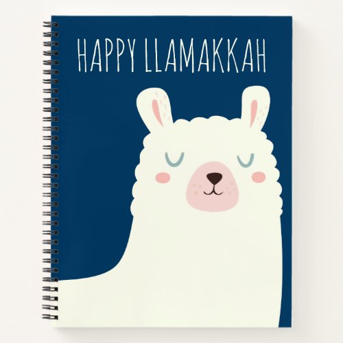 Happy Llamakkah Blue Hanukkah Llama Cute Notebook