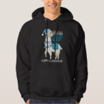 Happy Llamakkah Cute Jewish Llama Sunglasses Hanuk Hoodie