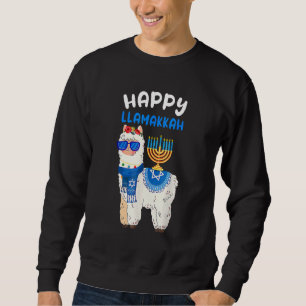 Happy Llamakkah Hanukkah Llama Chanukah Alpaca Wom Sweatshirt