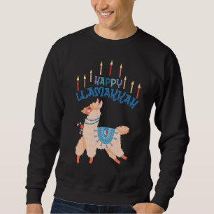 Happy Llamakkah Hanukkah Menorah Sweatshirt