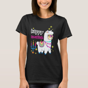 Happy Llamakkah Llama Candles Alpaca Menorah Jewis T-Shirt