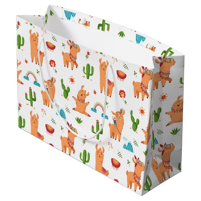 Happy Llama's  Large Gift Bag (Back Angled)