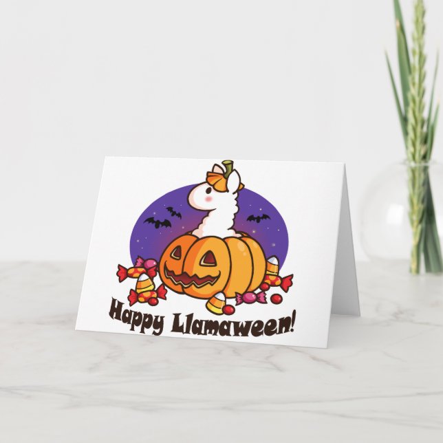 Happy Llamaween Card (Front)