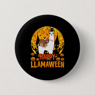 Happy Llamaween Llama Sloth Halloween Costume  Button