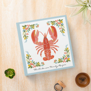 Happy Lobster Coastal Family Recipes 3 Ring Binder