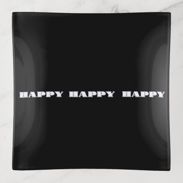 HAPPY Logo Black   Trinket Tray (Front)