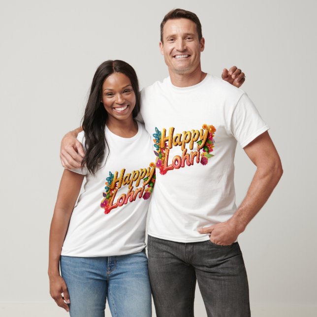 Happy Lohri Traditional Dhol & Harvest T-Shirt (Unisex)