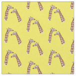 Happy long necked giraffes fabric