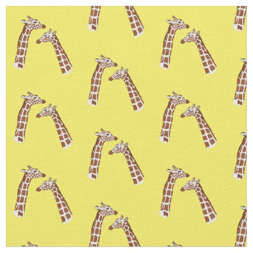 Happy long necked giraffes fabric