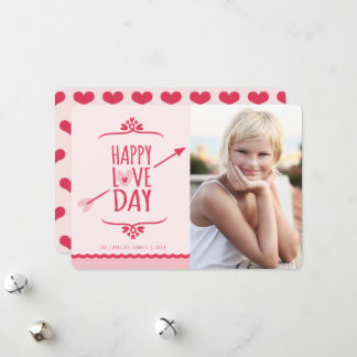 Happy Love Day Cupid's Arrow Valentine's Day Photo Holiday Card