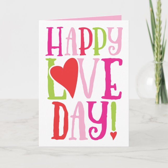 Happy Love Day Cute Valentine's Day Card (Front)