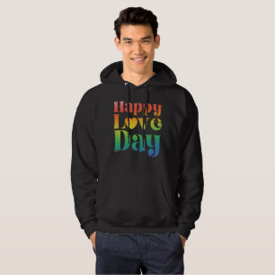 HAPPY LOVE DAY rainbow gradient color valentine    Hoodie