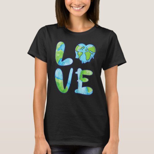 Happy Love Earth Day 2022 Cute Earth  Kids Toddler T_Shirt