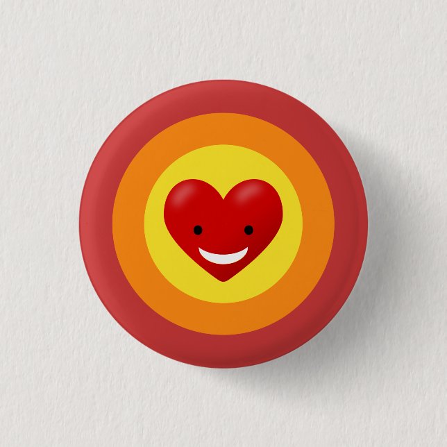 Happy Love Heart Button (Front)