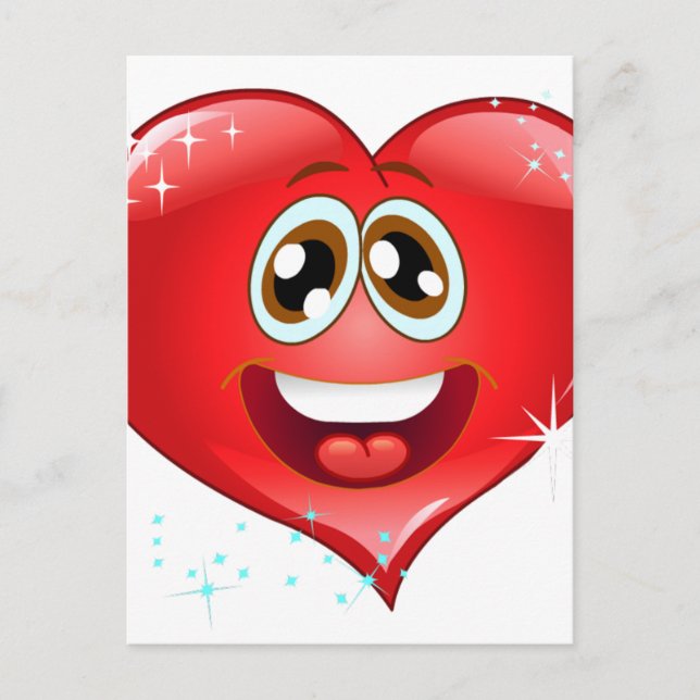 Happy Love Heart Emoji Postcard (Front)