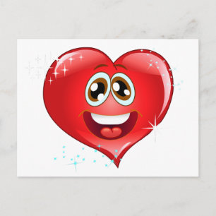 Happy Love Heart Emoji Postcard