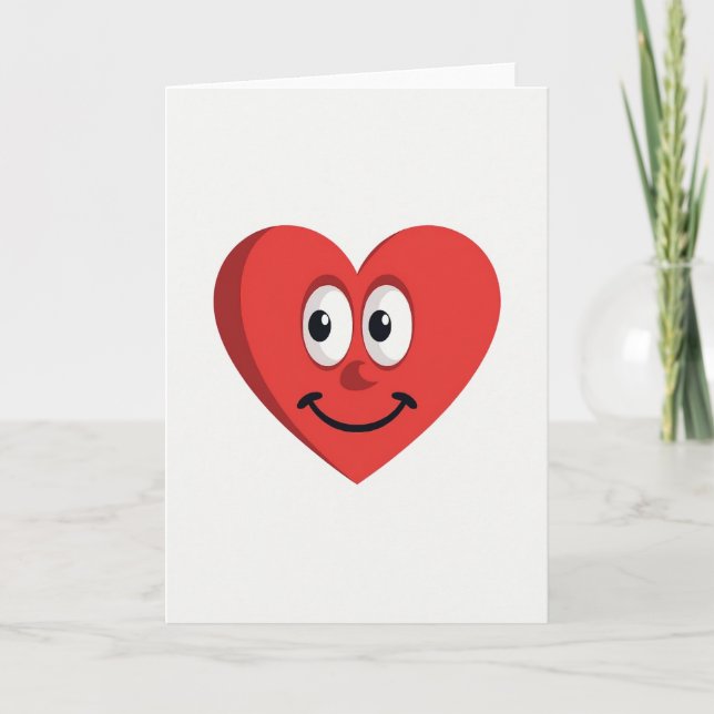Happy Love Heart Greeting Card (Front)