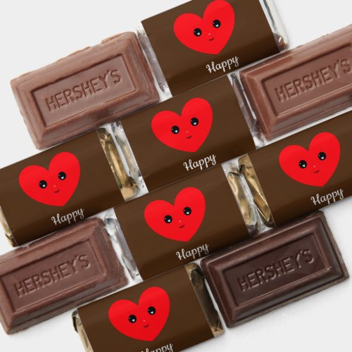 Happy Love Heart on Brown Hersheys Miniatures