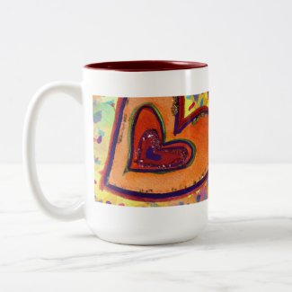 Happy Love Hearts Art Custom Coffee Mug