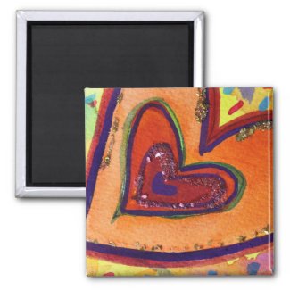 Happy Love Hearts Art Custom Fridge Magnet