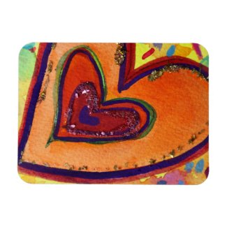 Happy Love Hearts Art Inspirational Fridge Magnet
