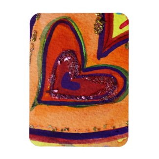 Happy Love Hearts Art Inspirational Fridge Magnet