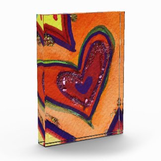 Happy Love Hearts Art Paperweight Award