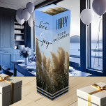 Happy Love Joy Pampas Grass Wine Gift Box<br><div class="desc">Wine gift box featuring waving pampas grasses under a blue sky with a few fluffy white clouds. Beautiful for any celebration</div>